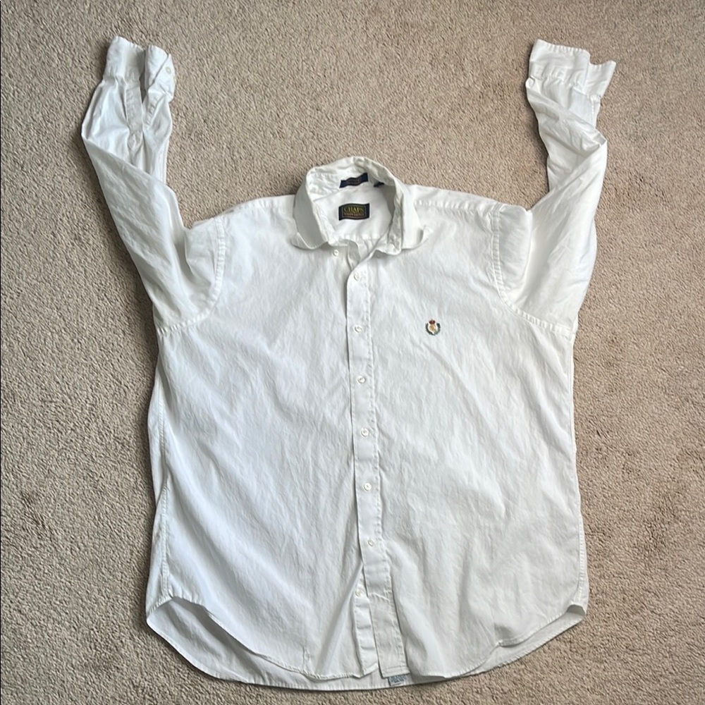 Chaps White Casual Button Down Shirt with Pointed Collar - Picture 6 of 8